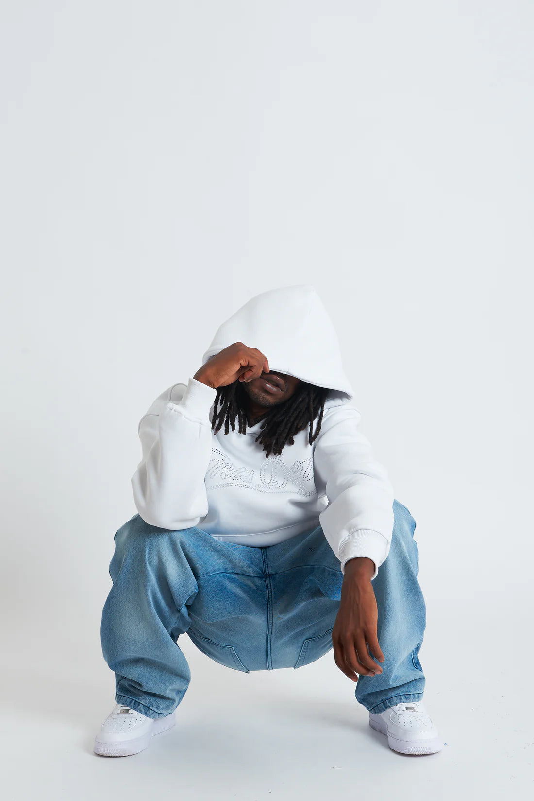 Hoodie Dept Strass White