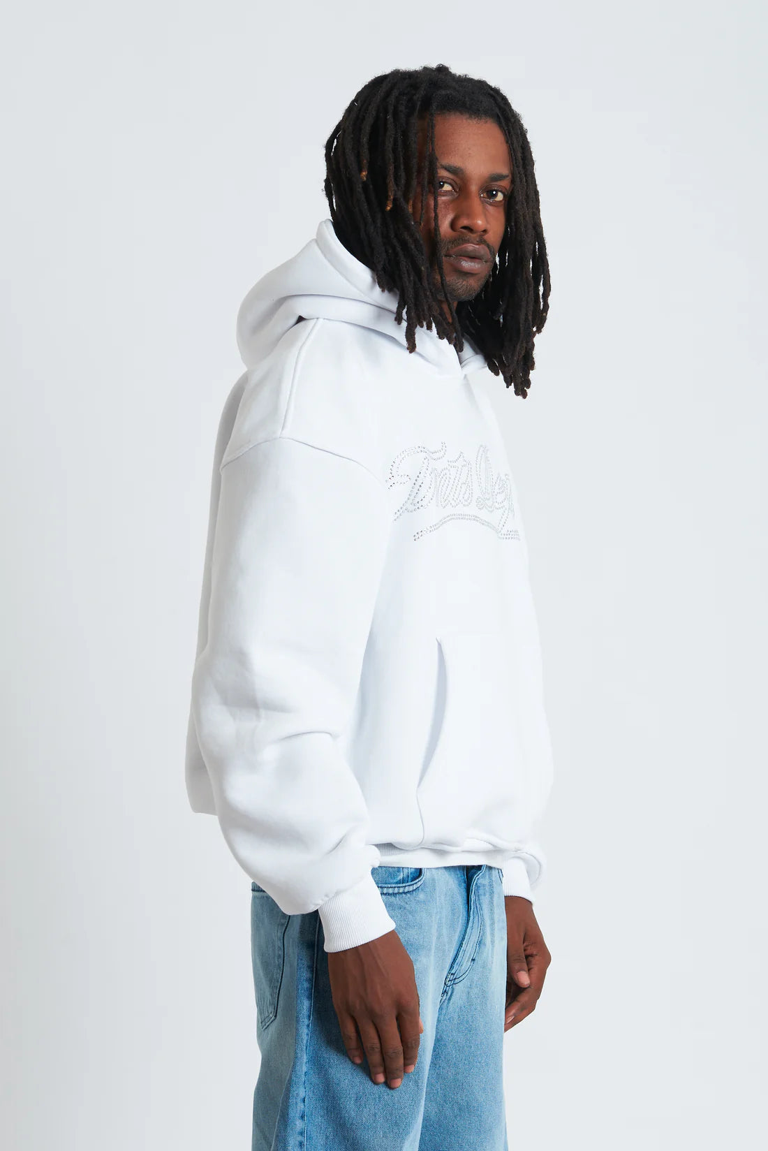 Hoodie Dept Strass White