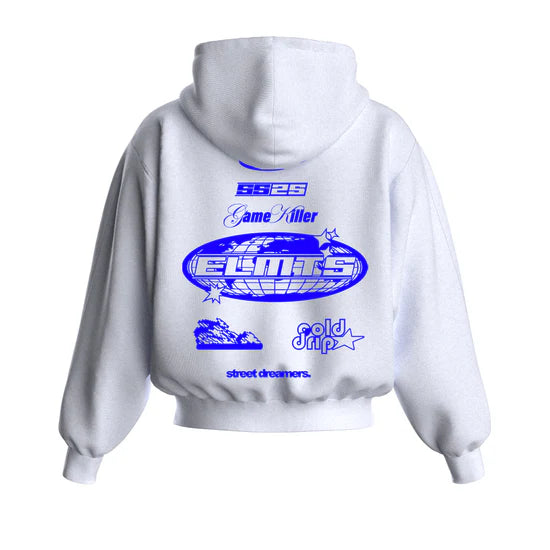 Hoodie Killer White & Blue