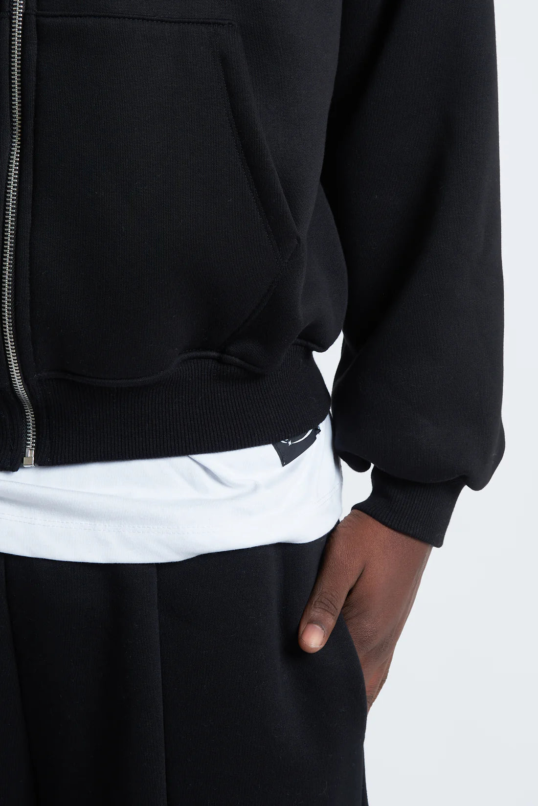 Zip Hoodie Steel Black