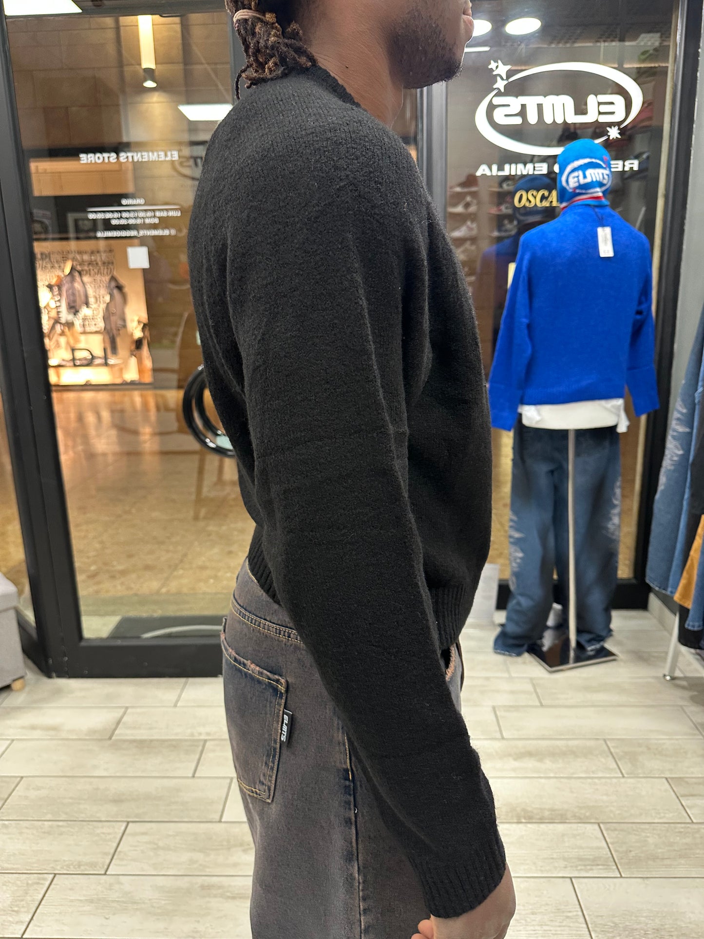 Sweater Crop Black