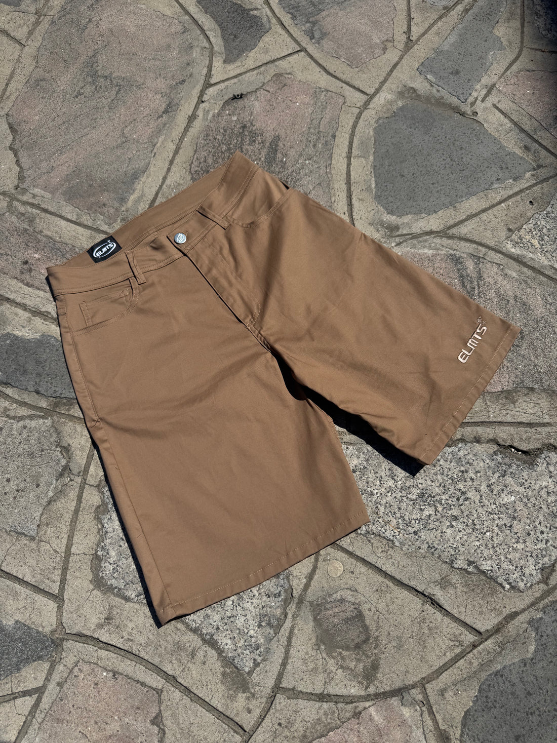 Jorts Cotton Embroidered Camel