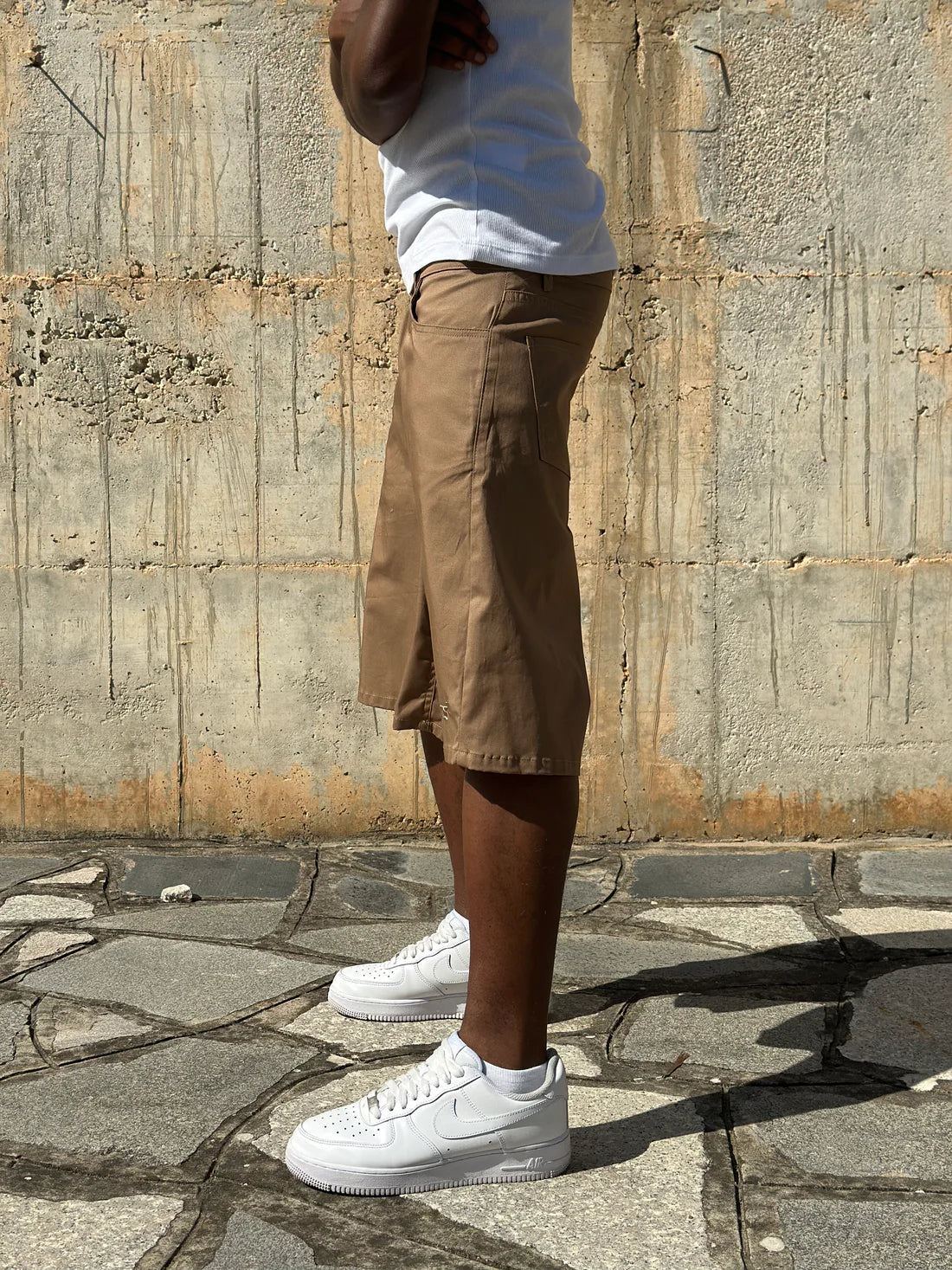 Jorts Cotton Embroidered Camel