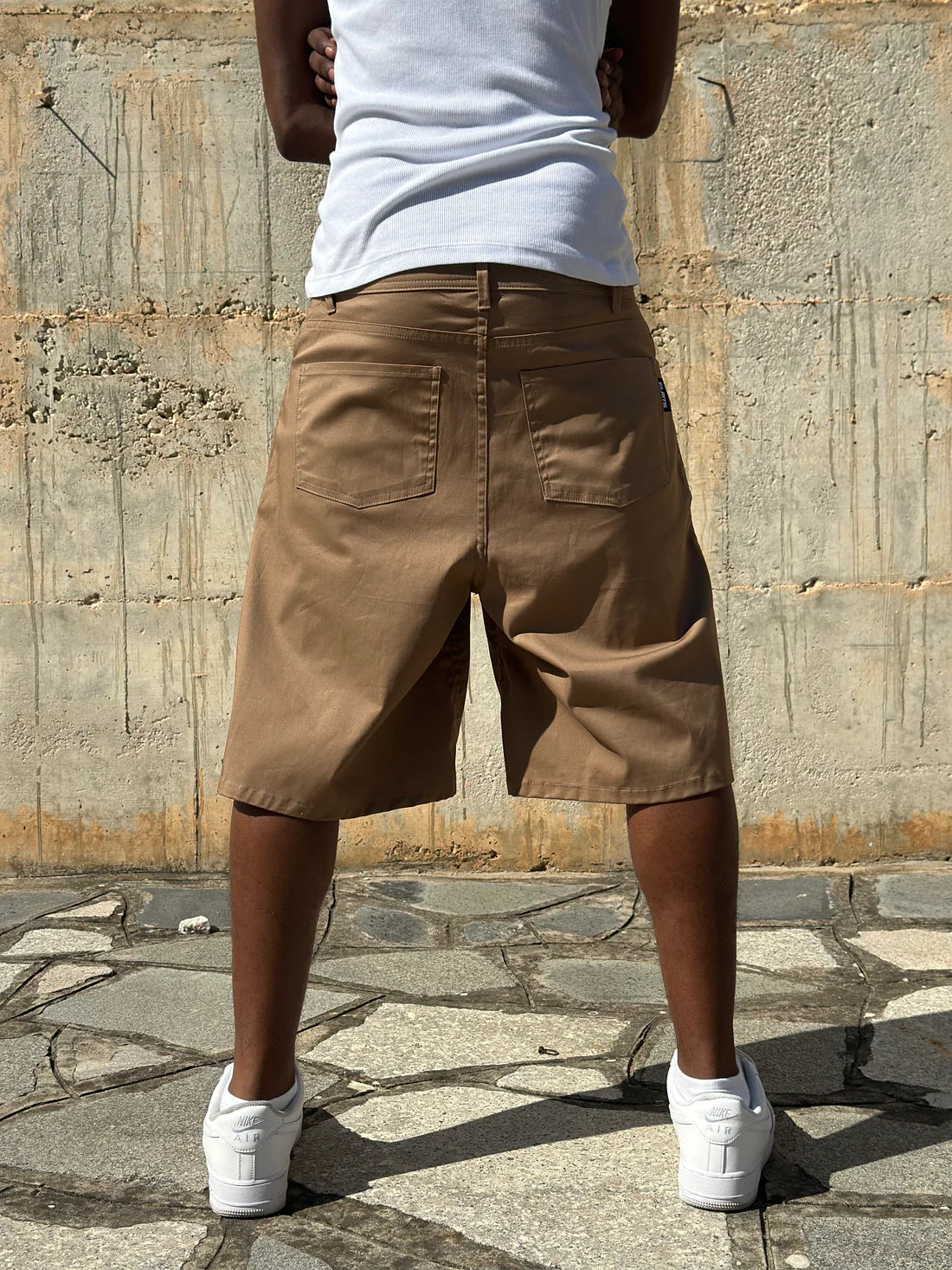 Jorts Cotton Embroidered Camel