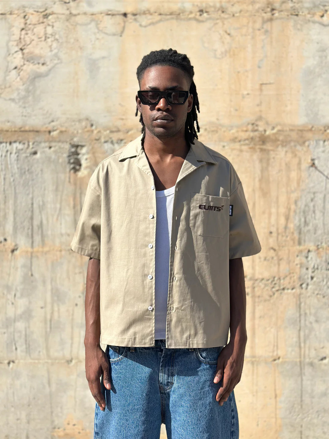 Jacket embroidered Sand