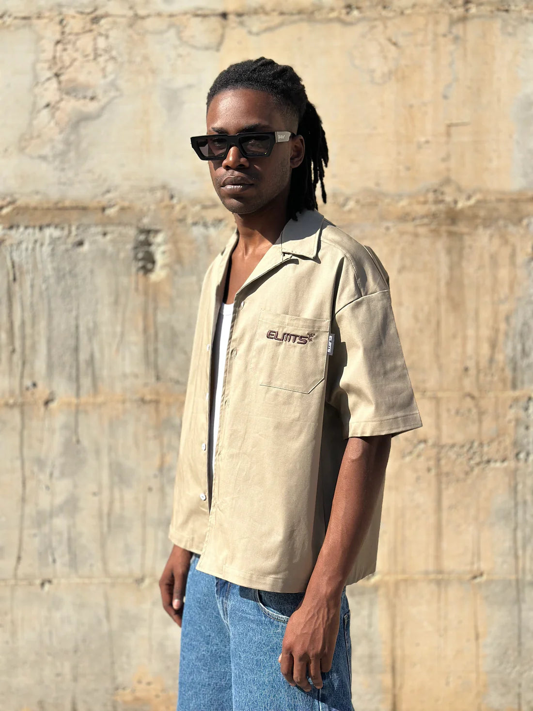 Jacket embroidered Sand