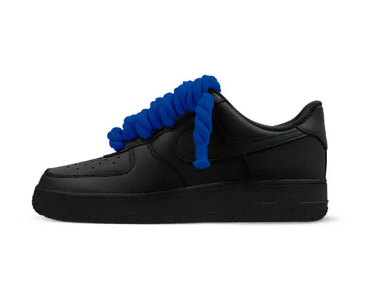 Nike Air Force 1 Blue Rope Laces Custom Black