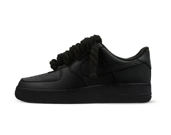 Nike Air Force 1 Black Rope Laces Custom Black