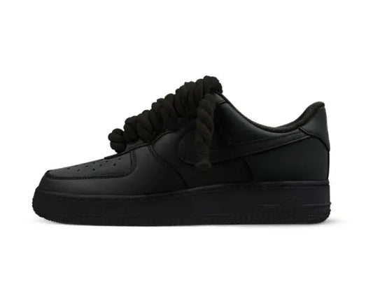 Nike Air Force 1 Black Rope Laces Custom Black