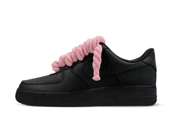 Nike Air Force 1 Rose Rope Laces Custom Black
