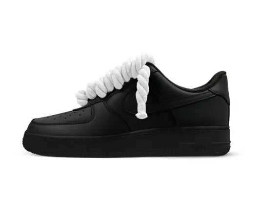 Nike Air Force 1 White Rope Laces Custom Black