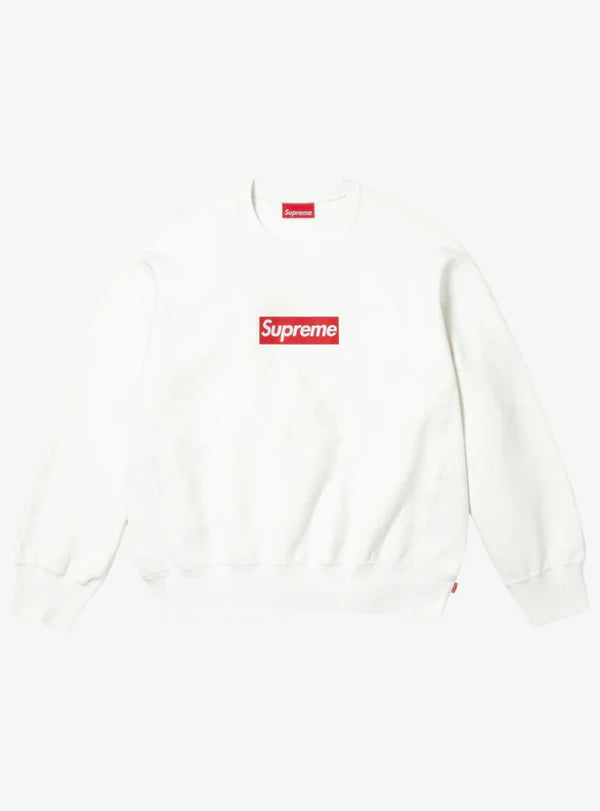 Supreme Washed Box Logo Crewneck White