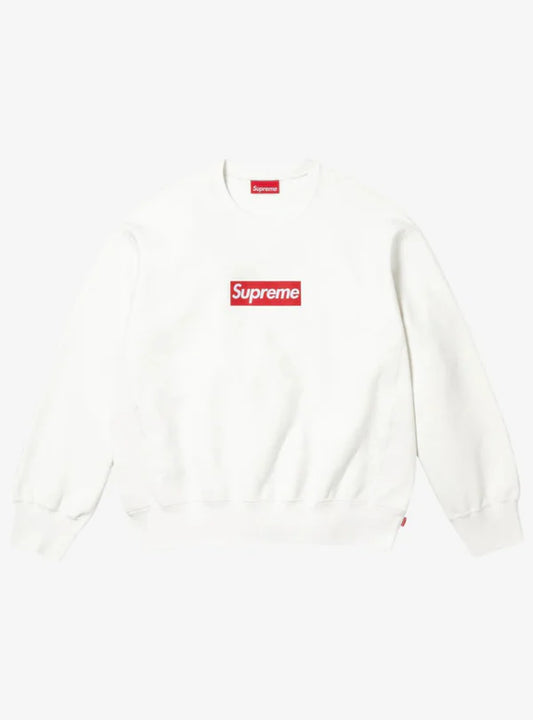 Supreme Washed Box Logo Crewneck White