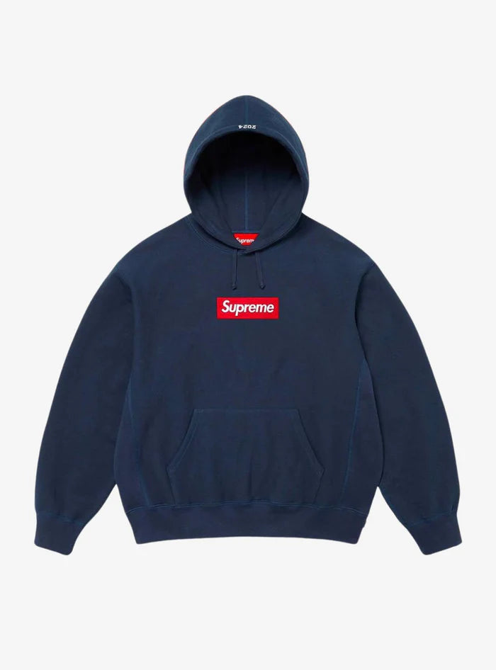 Supreme Box Logo Hooded Sweatshirt Navy Blue (FW24)