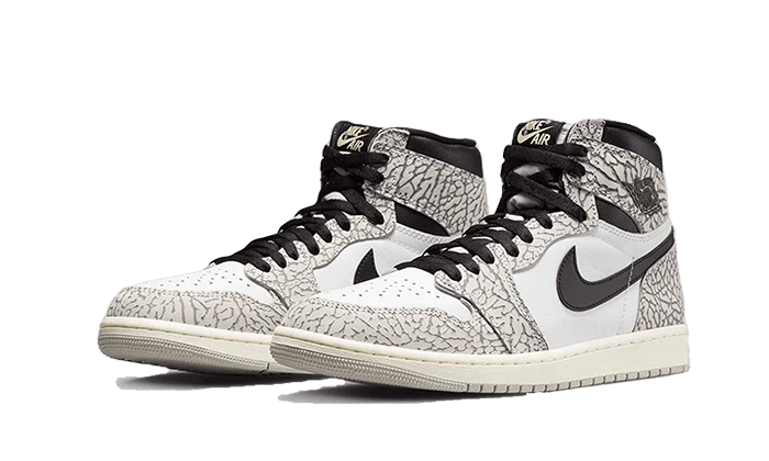 Le Air Jordan 1 Retro High OG White Cement presentano una base in pelle bianca con uno Swoosh in pelle nera sul colletto e il logo Wings sulla caviglia. Gli inserti in pelle sono caratterizzati dall'iconico motivo dell'elefante, diffuso sulle scarpe Air Jordan 3. Per concludere, la suola con effetto invecchiato conferisce un tocco vintage alla silhouette.