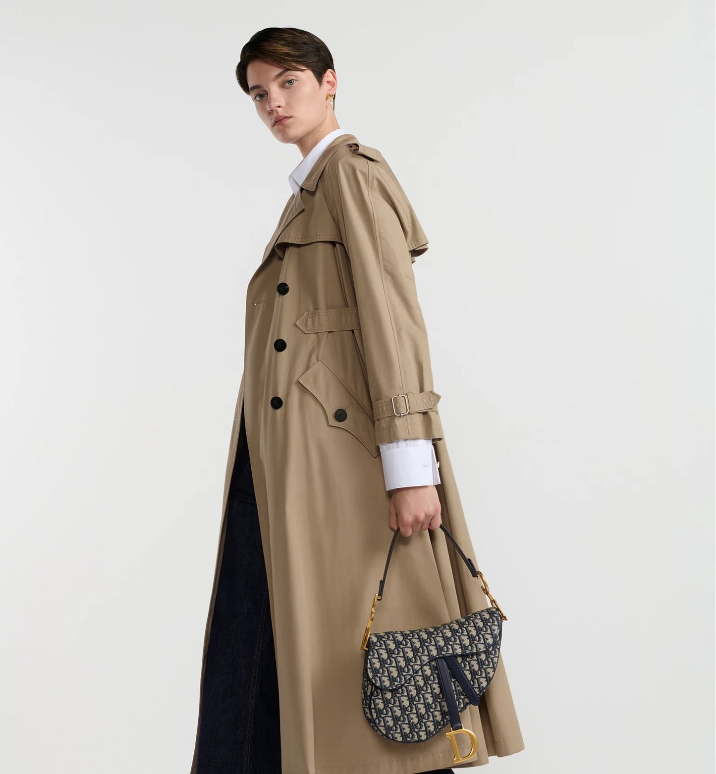 Borsa a tracolla Saddle Jacquard Dior Oblique blu