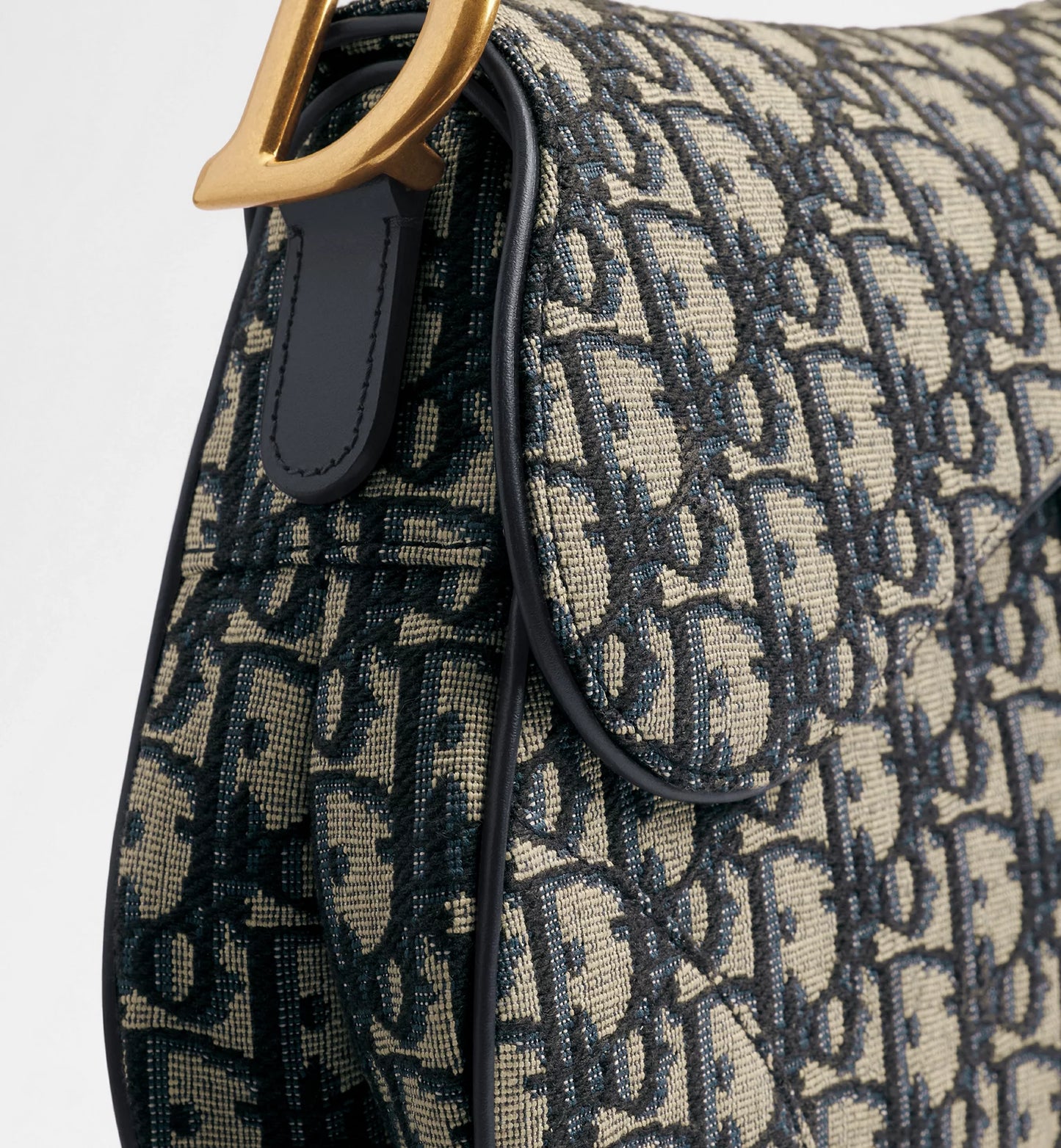 Borsa a tracolla Saddle Jacquard Dior Oblique blu