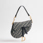 Borsa a tracolla Saddle Jacquard Dior Oblique blu
