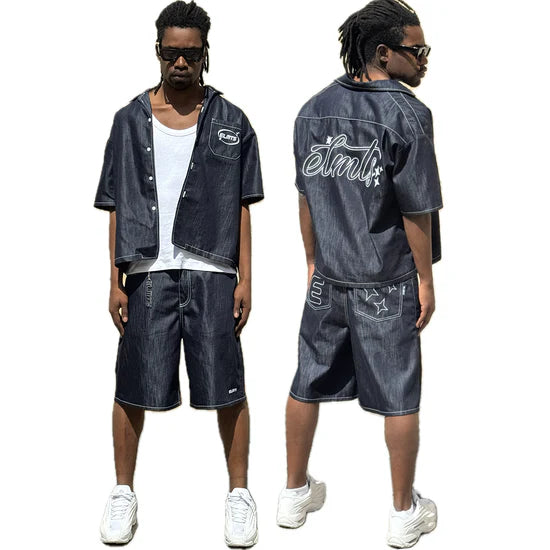 Completo Denim Factory Blue White