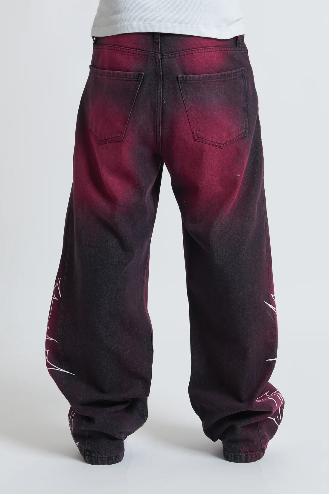 Denim Baggy Barbed Wire Black/Pink