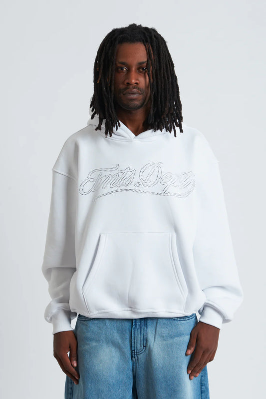 Hoodie Dept Strass White