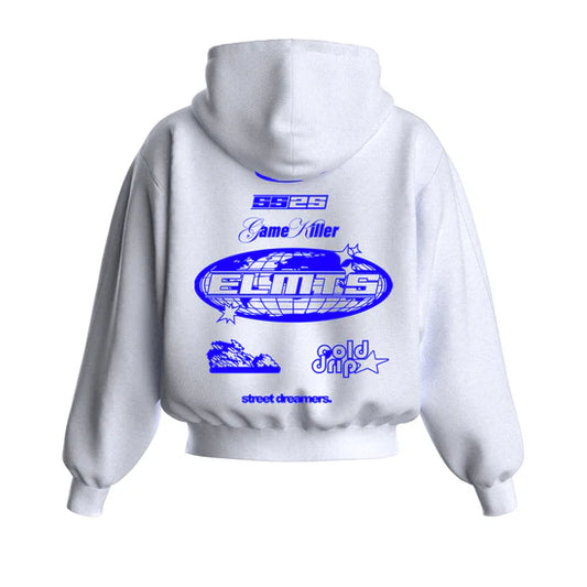 Hoodie Killer White & Blue