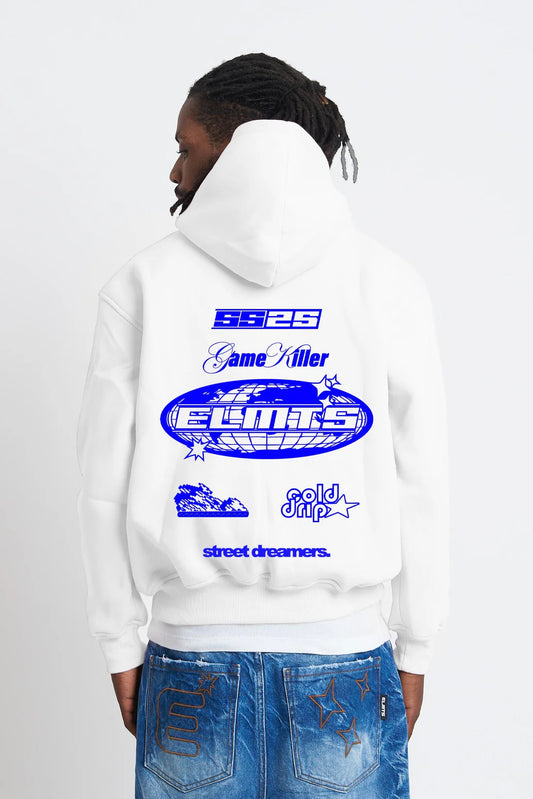Hoodie Killer White & Blue