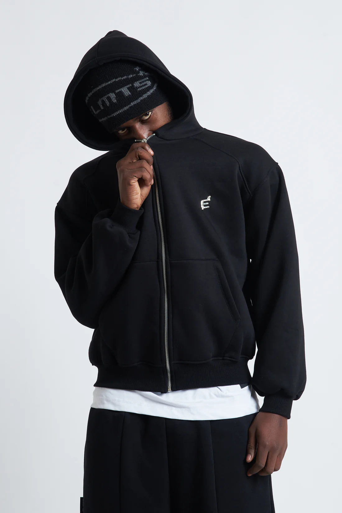 Zip Hoodie Steel Black
