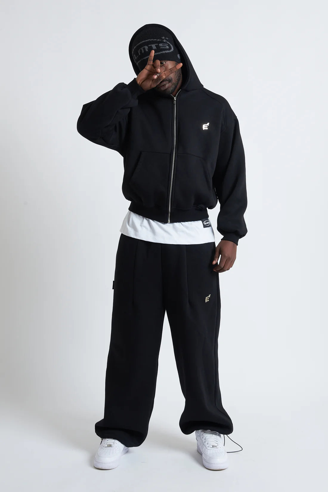 Zip Hoodie Steel Black