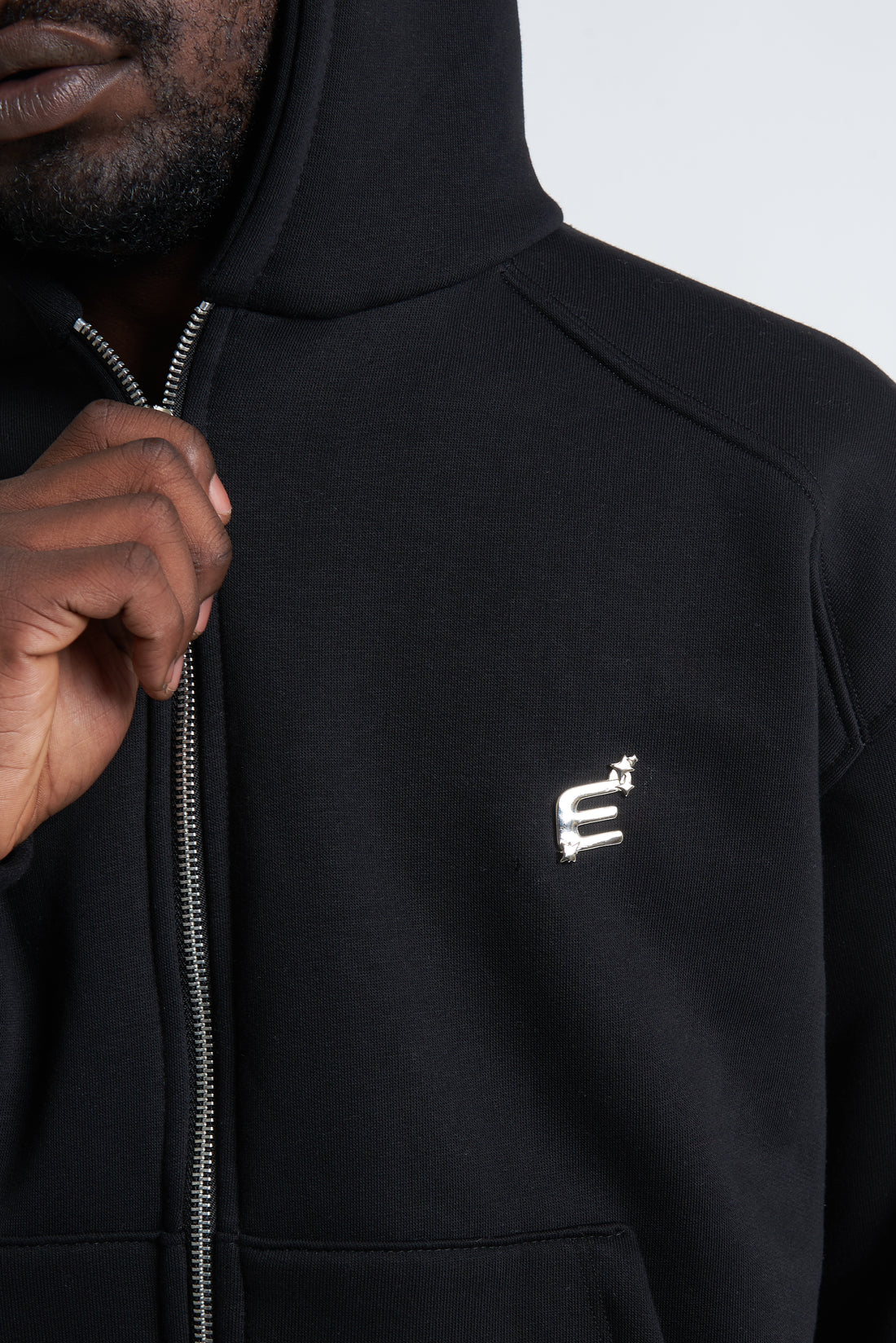 Zip Hoodie Steel Black