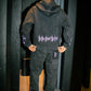 Dynasty Tribal Flame Tracksuit Washed Black