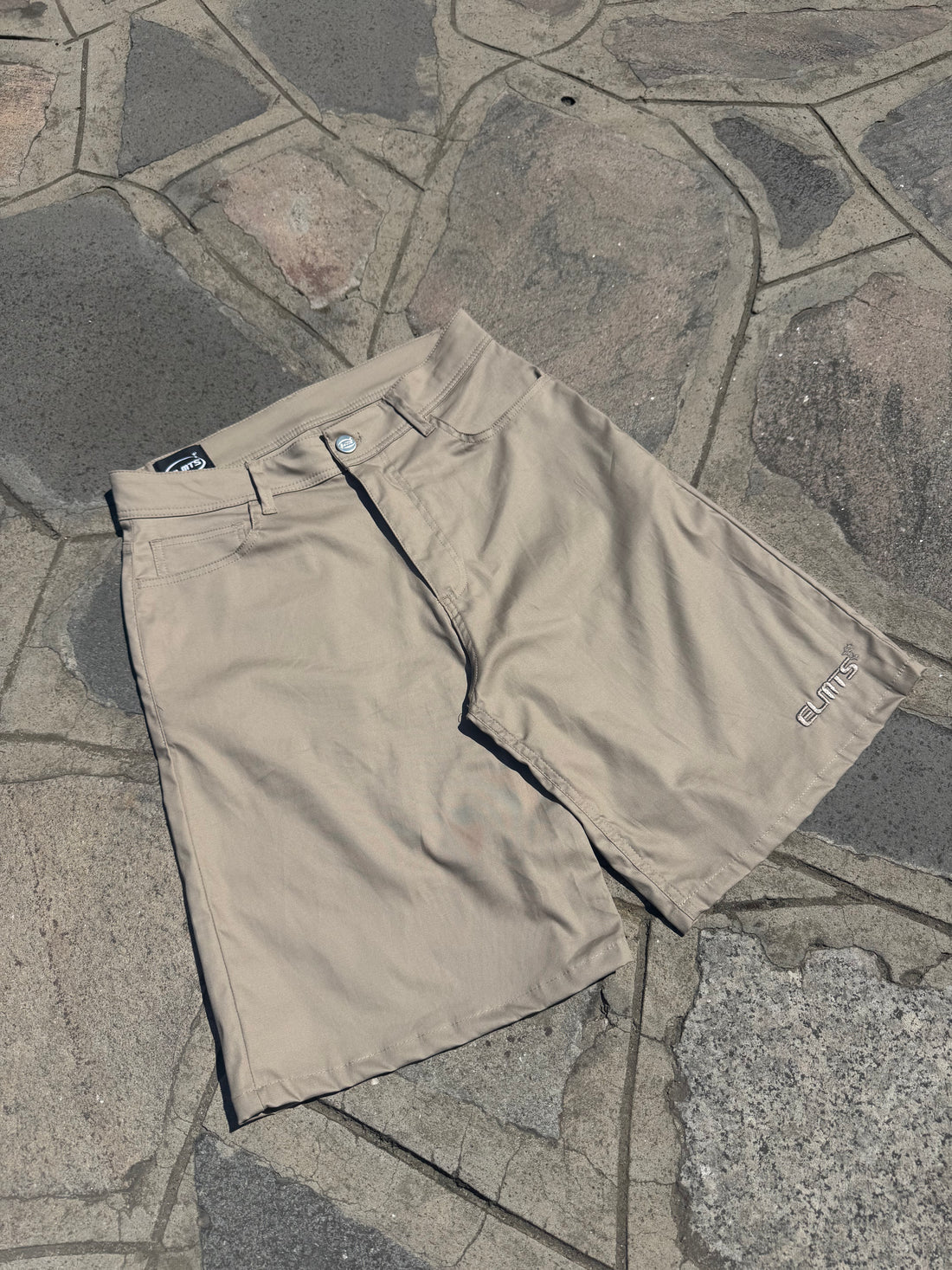 Jorts Cotton Embroidered Sand