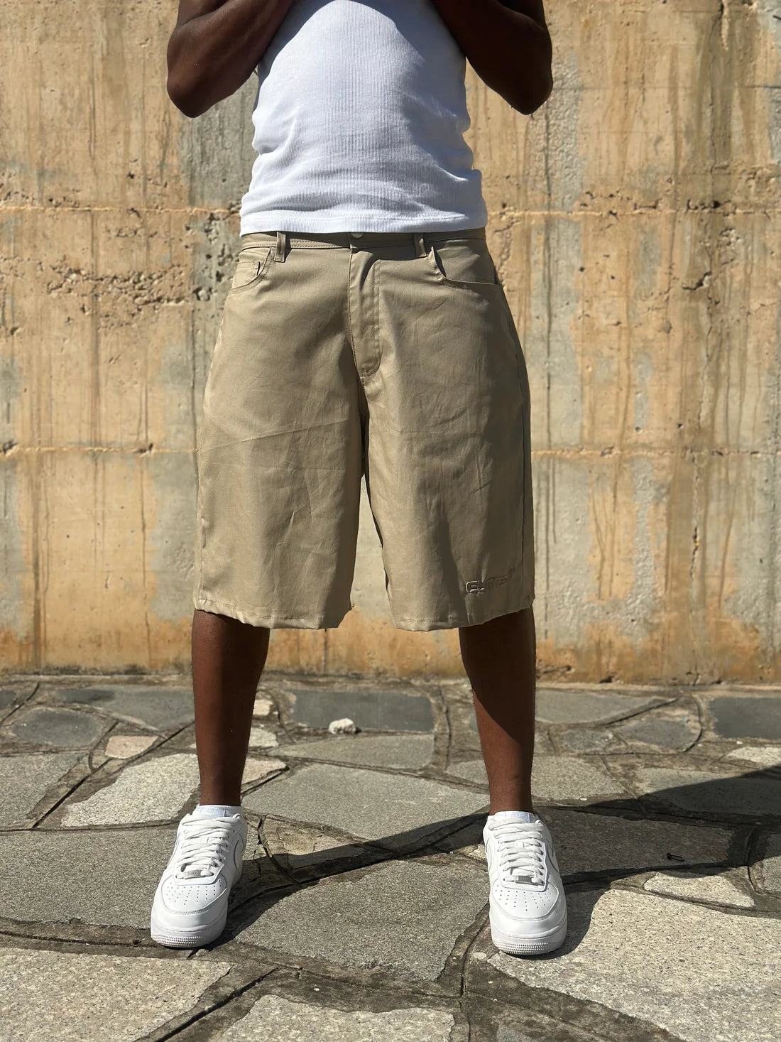 Jorts Cotton Embroidered Sand