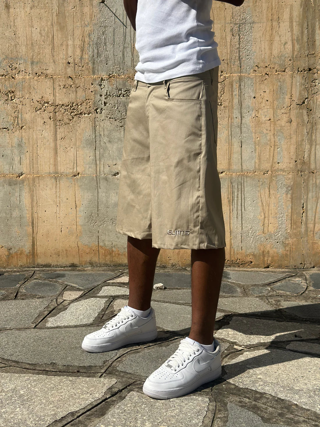 Jorts Cotton Embroidered Sand