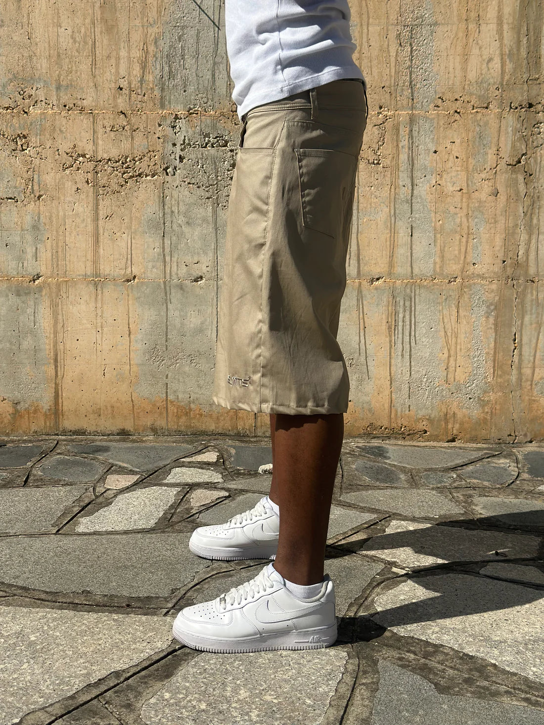 Jorts Cotton Embroidered Sand