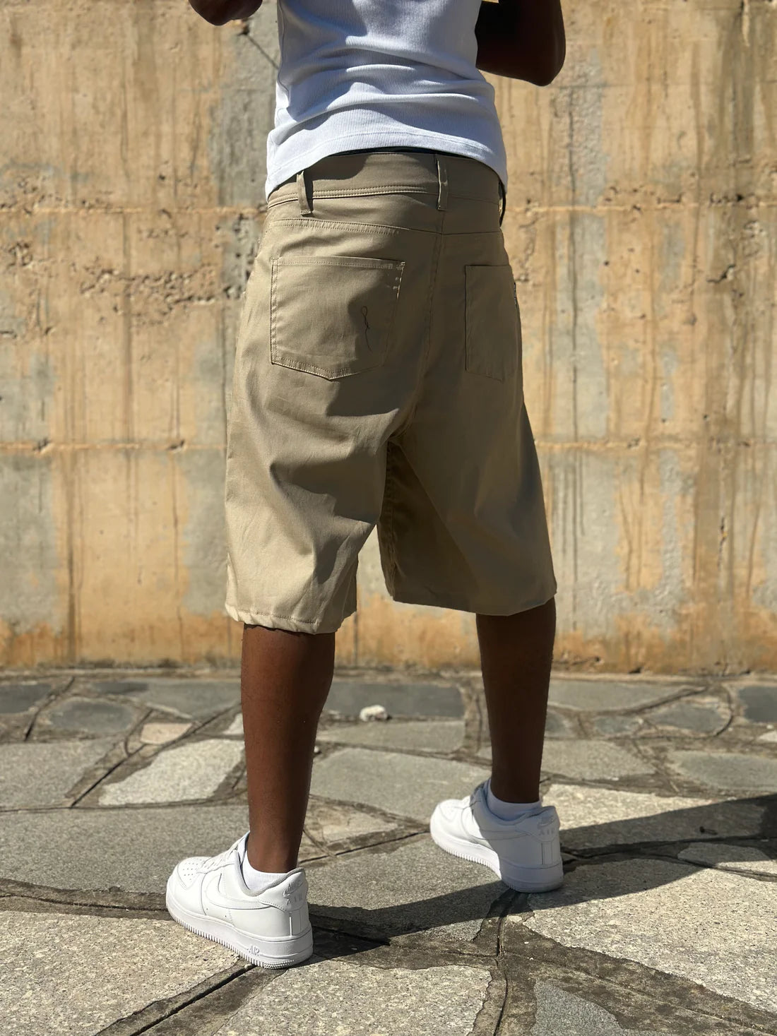 Jorts Cotton Embroidered Sand