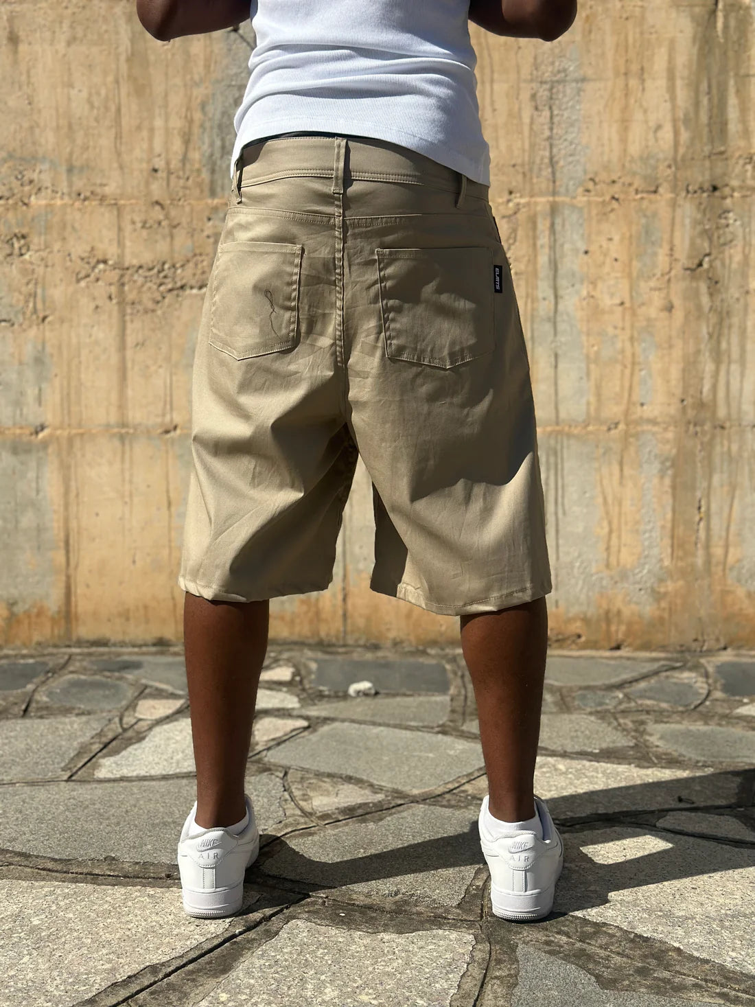 Jorts Cotton Embroidered Sand