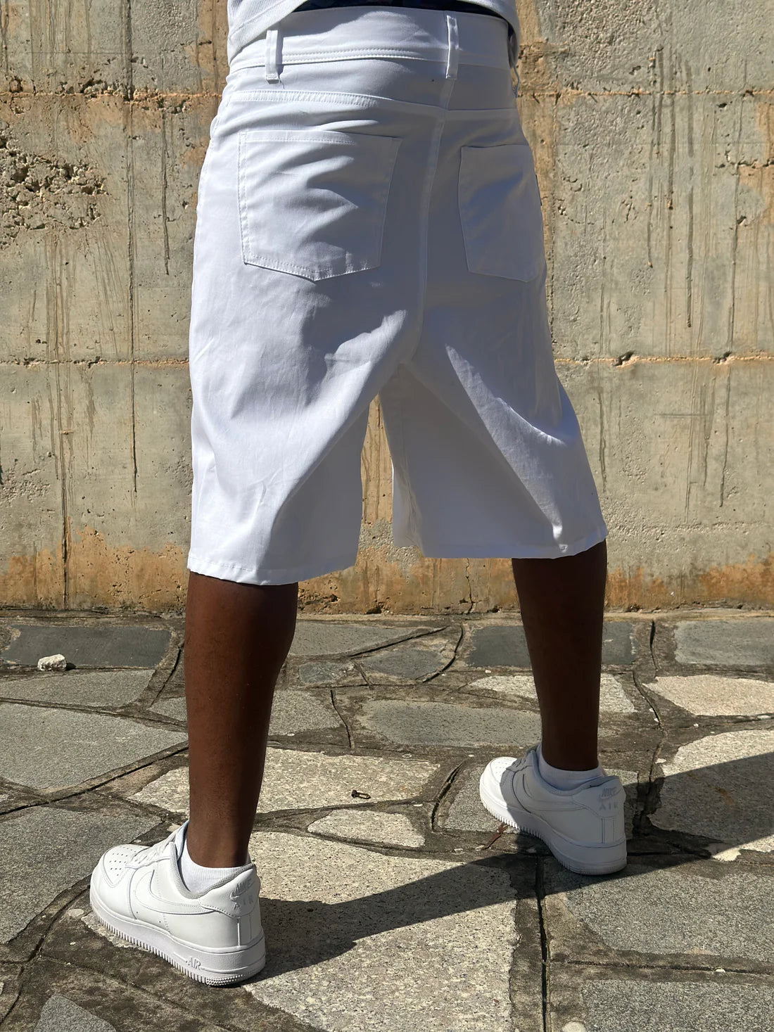 Jorts Cotton Embroidered White