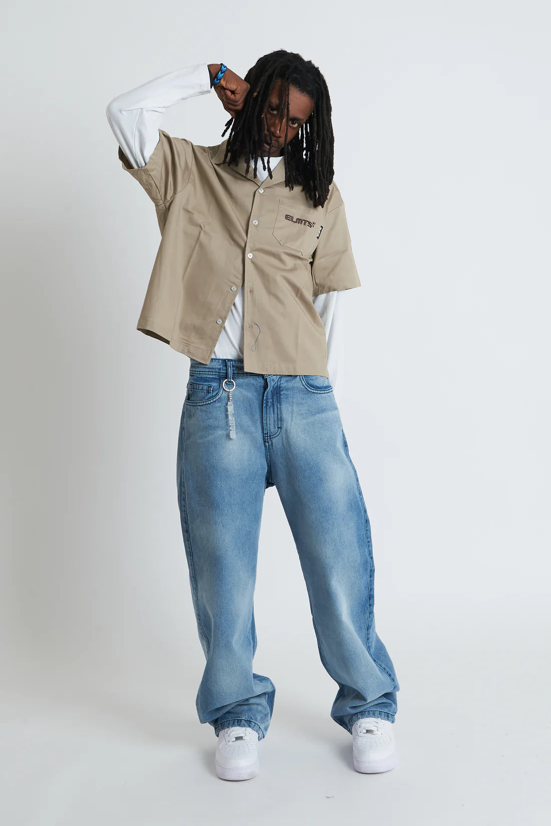 Jacket embroidered Sand