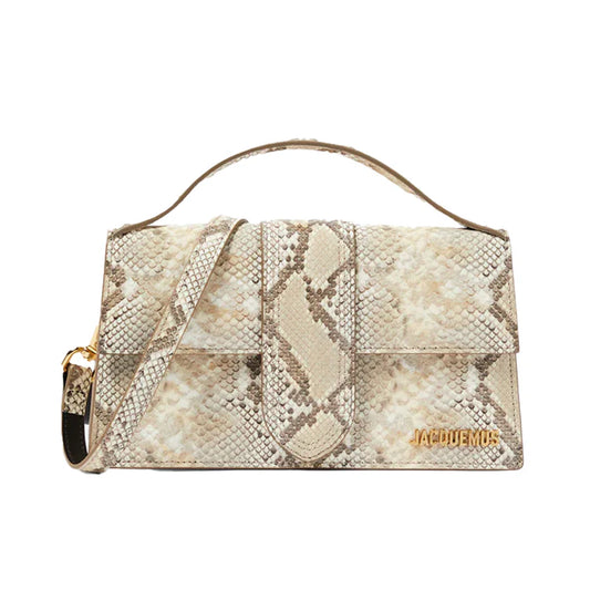 Jacquemus Grand Bambino Beige Python
