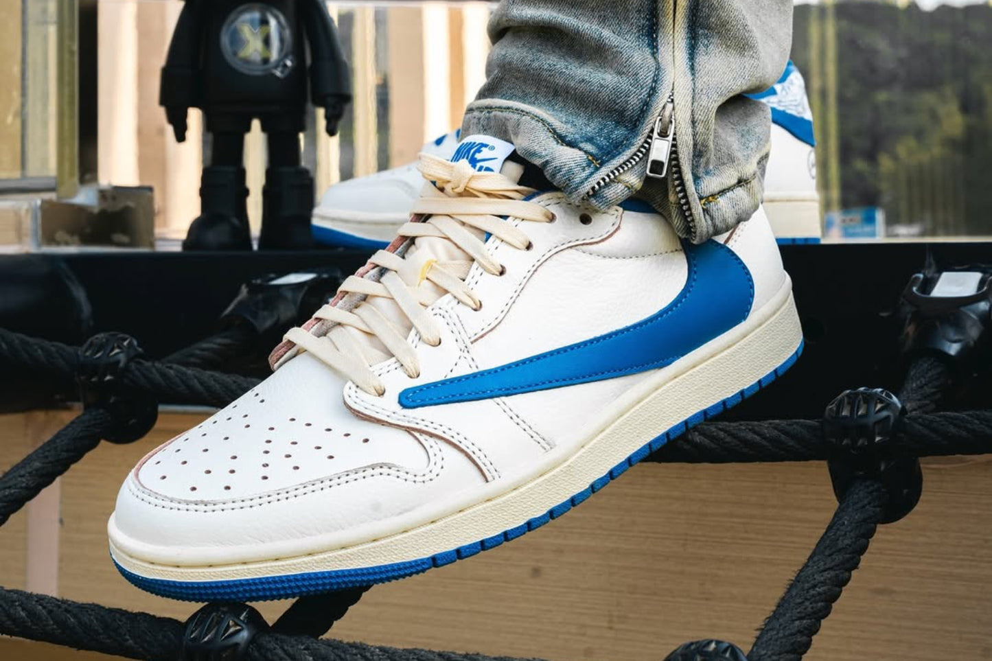 Jordan 1 Retro Low OG SP Fragment x Travis Scott Sail Military Blue