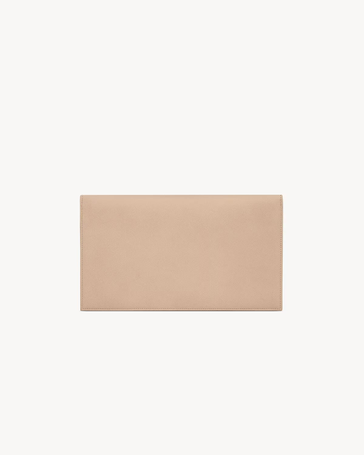 YSL Pochette UPTOWN in pelle goffrata grain de poudre Dark Beige