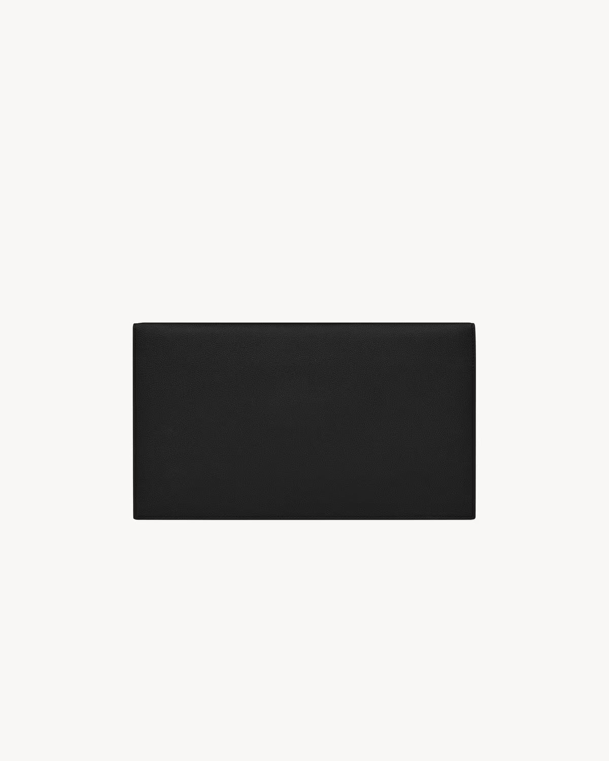 YSL Pochette UPTOWN in pelle goffrata grain de poudre Black