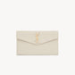 YSL Pochette UPTOWN in pelle goffrata grain de poudre Blanc Vintage