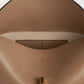 Toteme T-Lock leather clutch camel