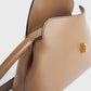 Toteme T-Lock leather clutch camel