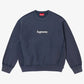 Supreme Washed Box Logo Crewneck Nvy
