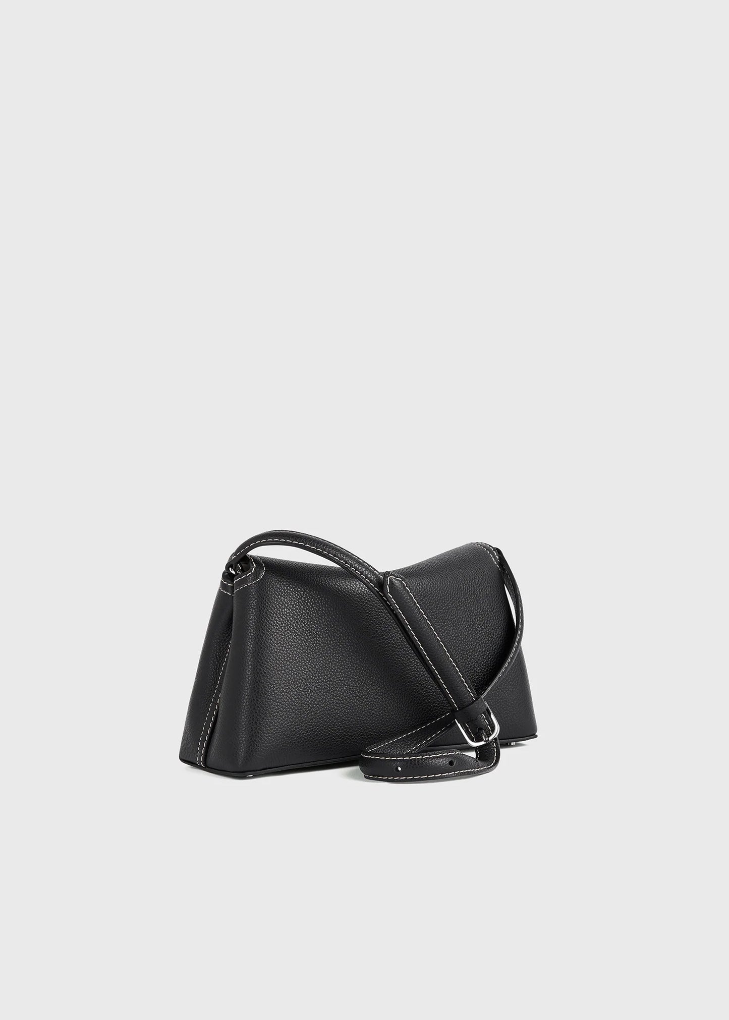 Toteme T-Lock grained-leather clutch black