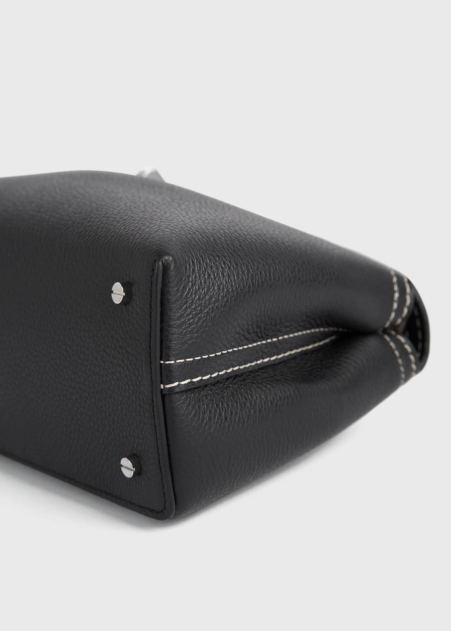 Toteme T-Lock grained-leather clutch black