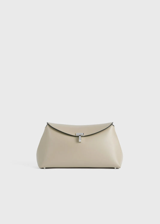 Toteme T-Lock leather clutch fawn